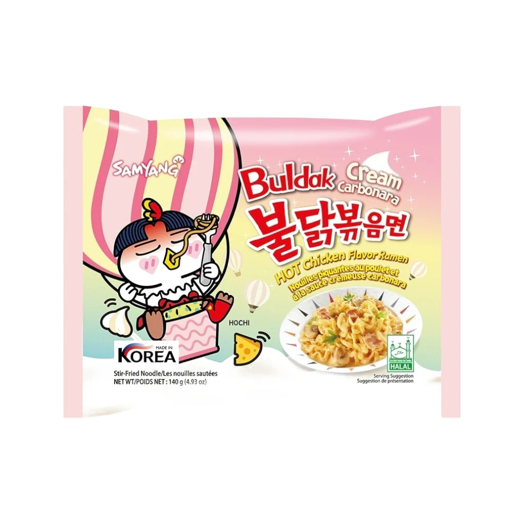 Buldak Ramen Noodles Cream Carbonara Hot Chicken, 140g